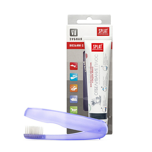 SPLAT Зубная паста "Отбеливание плюс" в комплекте с зубной щеткой Professional White Plus 2 #1