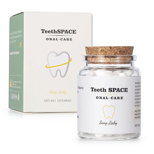 TEETHSPACE Натуральный зубной порошок в таблетках со вкусом лимона 65 #1