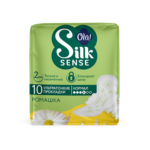 OLA! Silk Sense Женские ультратонкие прокладки с крылышками Ultra Нормал, мягкая поверхность,Ромашка #1