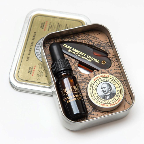 CAPTAIN FAWCETT Набор средств для ухода за бородой Ricki Hall Booze & Baccy Grooming Survival Kit #1