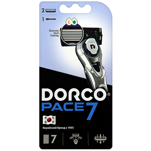 DORCO Бритва с 2 сменными кассетами PACE7, 7-лезвийная #1