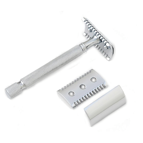 PEARL SHAVING Т образный станок с открытым гребнем SS-01 Chrome (Open comb) #1