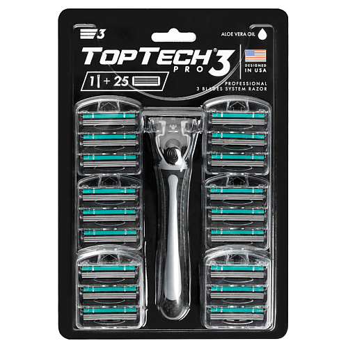 TOPTECH Мужская бритва PRO 3 с 25 сменными кассетами #1