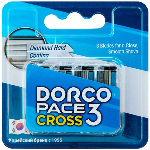 DORCO Сменные кассеты для бритья Pace CROSS3, 3-лезвийные #1