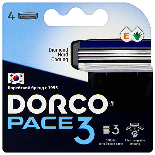 DORCO Сменные кассеты для бритья PACE3, 3-лезвийные #1