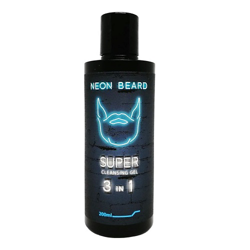 NEON BEARD Супер-очищающий гель для лица и бороды BLUE NEON - Голубая Ромашка и Лаванда 200 #1