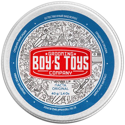 BOY'S TOYS Паста для укладки волос средней фиксации с низким уровнем блеска Original 40 #1