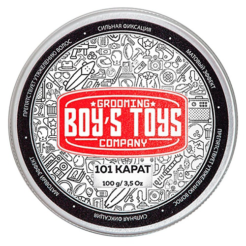 BOY'S TOYS Паста для укладки волос высокой фиксации с низким уровнем блеска 101 карат #1