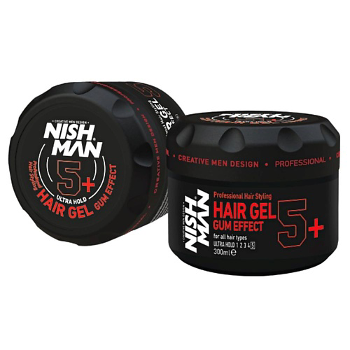 NISHMAN Гель для укладки волос HAIR GEL 5+ Gum Effect Ultra Hold 300 #1