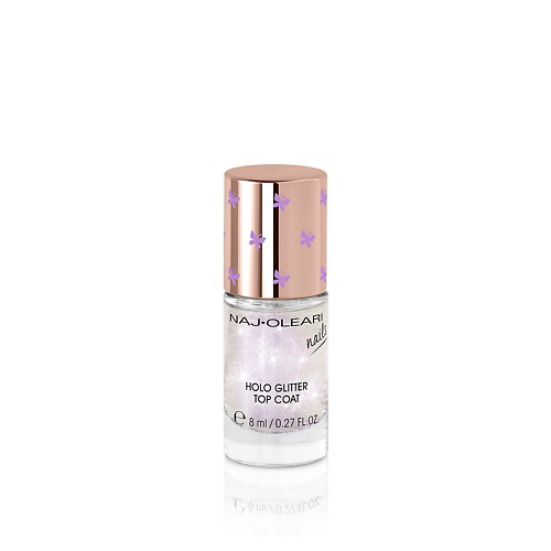 NAJ OLEARI Покрытие для ногтей фиксирующее с микроблёстками HOLO GLITTER TOP COAT #1