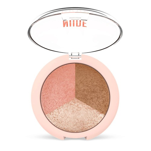 GOLDEN ROSE Пудра запеченная трио NUDE LOOK BAKED TRIO FACE POWDER #1