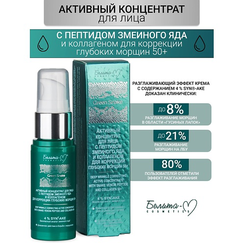 БЕЛИТА-М Активный концентрат коррекция глубоких морщин 50+ Green Snake 30 #1