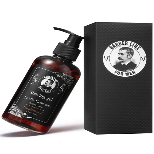 BARBER LINE FOR MEN Гель для бритья, не пенящийся,  аромат Сандал и цитрус 250 #1