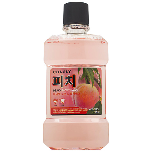 CONSLY Ополаскиватель для полости рта с ксилитом и вкусом персика Peach Mouthwash 250 #1