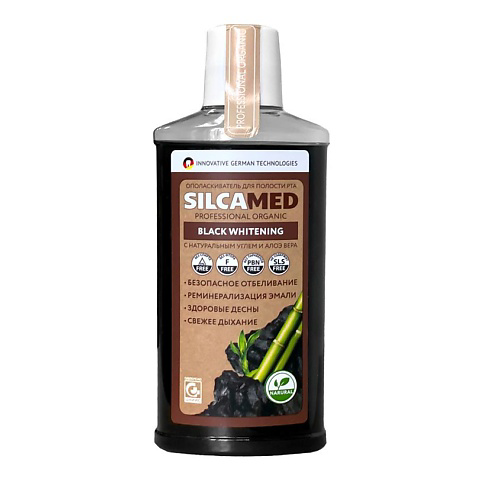 SILCAMED Ополаскиватель для полости рта PROFESSIONAL ORGANIC Black Whitening 250 #1