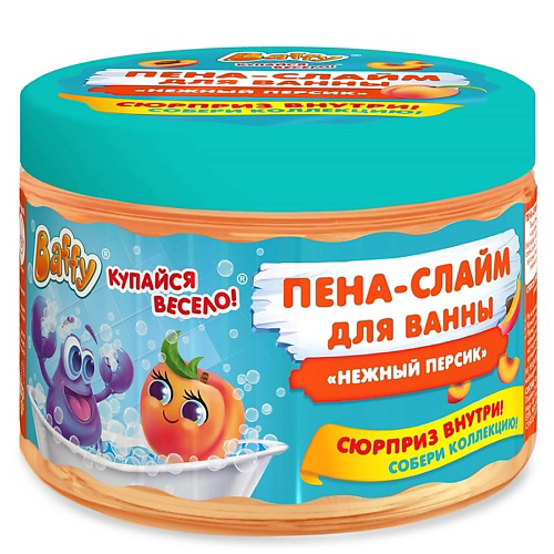 BAFFY Пена-слайм для ванны детская с сюрпризом "Нежный персик" 300 #1