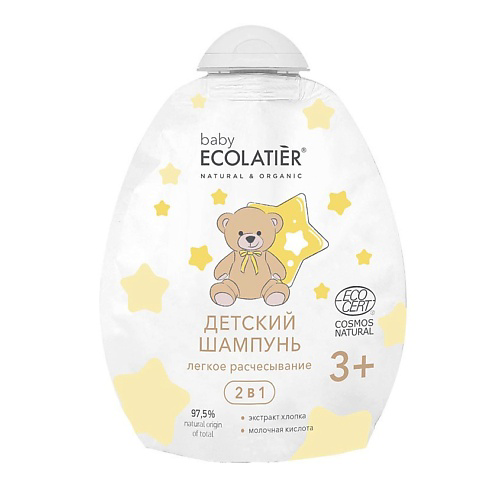 ECOLATIER Детский Шампунь 2 в 1 "Легкое расчесывание" BABY 3+ Ecocert 250 #1