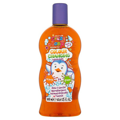 KIDS STUFF Волшебная пена для ванны, меняющая цвет из оранжевого в зеленый Crazy Soap Bubble Bath #1