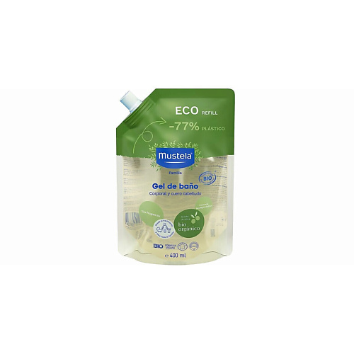 MUSTELA Гель для душа-шампунь 2-в-1 Organic Cleansing Gel с маслом оливы. Рефилл 400 #1