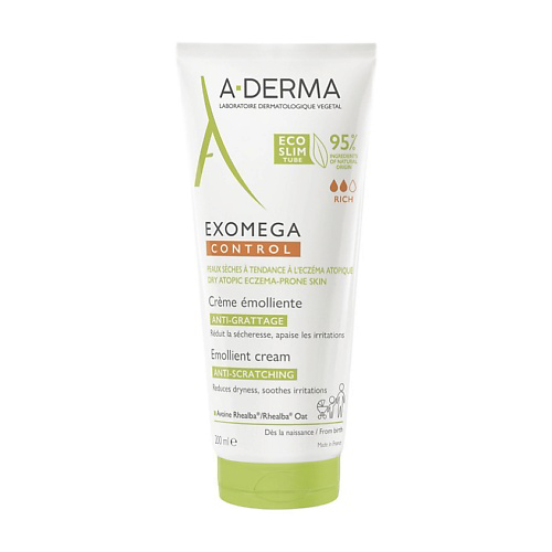 A-DERMA Смягчающий крем для лица и тела Exomega Control 200 #1