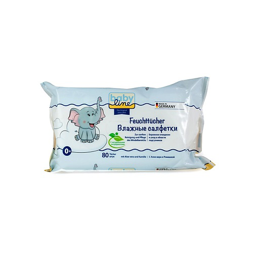 BABY LINE Влажные салфетки с Алое вера и Ромашкой Feuchttücher mit Aloe vera und Kamille #1
