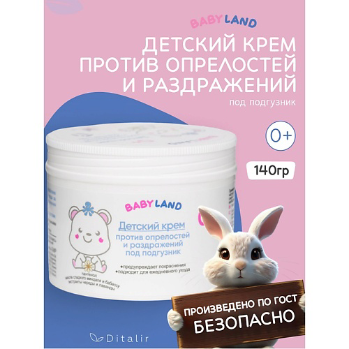 ДИТАЛИР Детский крем против опрелостей и раздражений под подгузник 0+ BABYLAND 140 #1