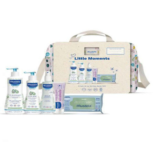 MUSTELA Набор для купания и ухода за кожей малыша Little Moments Dots Walking Bag #1
