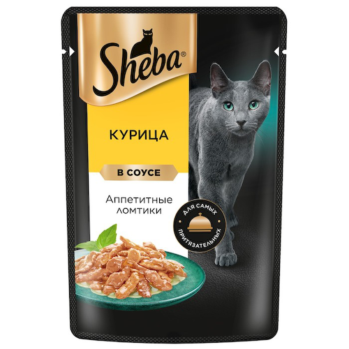 Влажный корм Sheba для кошек, курица в соусе, пауч 75 г #1