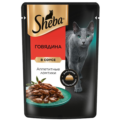 Влажный корм Sheba для кошек, ломтики в соусе говядина, пауч, 75 г #1
