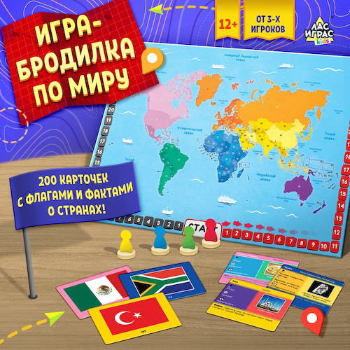 Настольная игра для детей на память «Путешествие вокруг света», от 3 игроков, 12+ #1