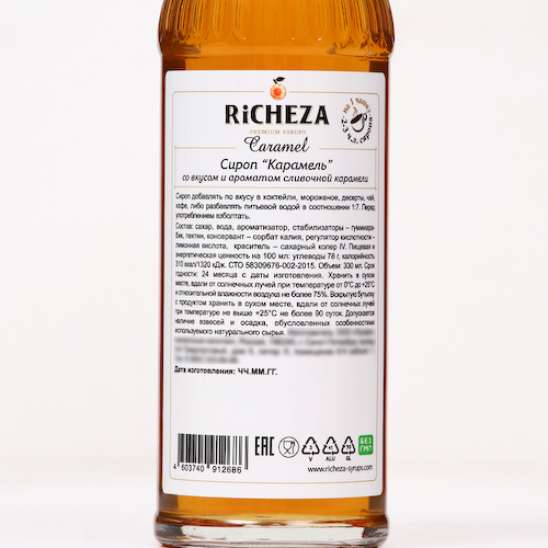 Сироп RICHEZA «Карамель» 0.33 л #1