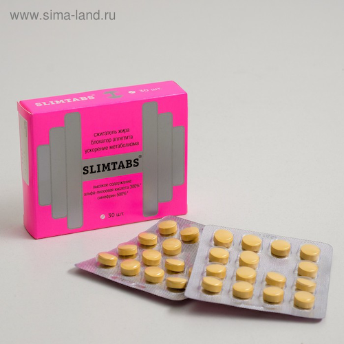 Slimtabs: блокатор аппетита, сжигатель жира, ускорение метаболизма, синефрин и альфа-липоевая кислота, 30 таблеток #1