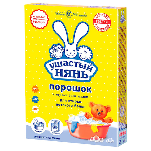 порошок стиральный УШАСТЫЙ НЯНЬ для детского белья 400г #1