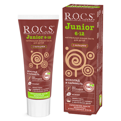 паста зубная R.O.C.S. Junior Шоколад и карамель 74г 6-12 лет #1