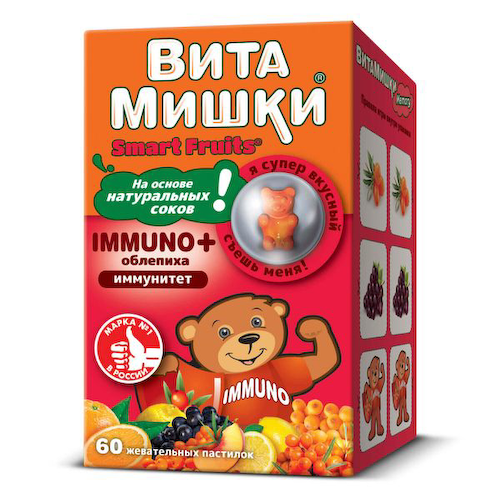 ВитаМишки Иммуно+ облепиха пастилки жевательные 2,5г 60шт #1