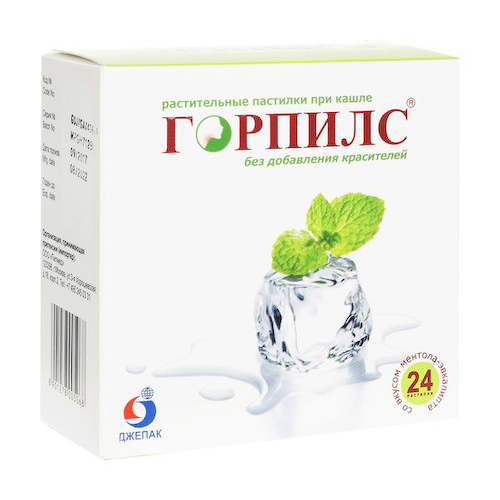 Горпилс вкус ментола и эвкалипта пастилки для рассасывания 24шт #1