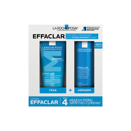 Набор La Roche Posay/Ля рош позе: Лосьон для кожи лица для сужения пор Effaclar 200мл+Гель для жирной кожи пенящийся 200мл #1