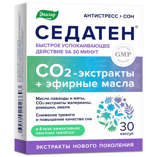 Седатен, 30 капсул, Эвалар #1