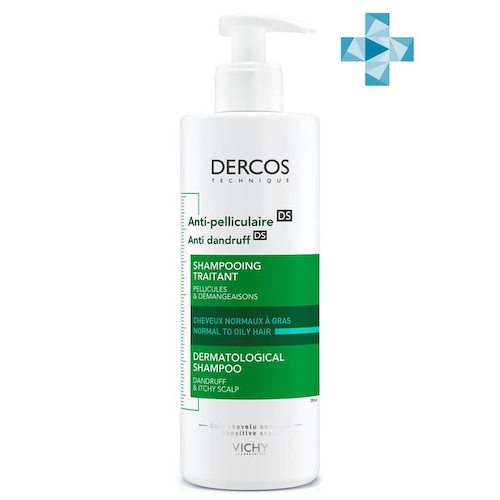 Dercos Интенсивный Шампунь-уход против перхоти для жирных и нормальных волос, 390 мл, VICHY #1