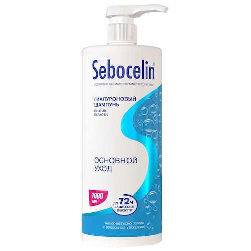 Гиалуроновый шампунь против перхоти SEBOCELIN Основной уход 1000 мл, LIBREDERM #1