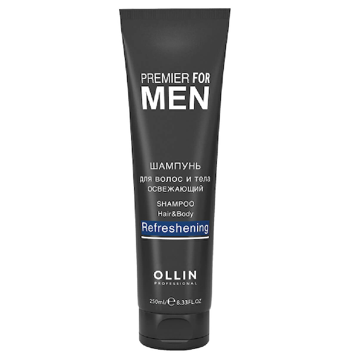 PREMIER FOR MEN Шампунь для волос и тела освежающий 250мл, OLLIN #1