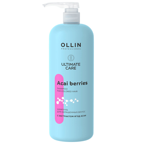 Ultimate Care Шампунь для окрашенных волос с экстрактом ягод асаи, 1000 мл, OLLIN #1