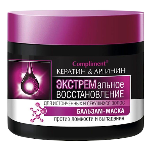 Бальзам-маска Кератин и Аргинин Экстримальное восстановление, 300 мл, Compliment #1