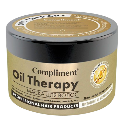 Маска для волос Oil Therapy с маслом арганы Питание и укрепление, 500 мл, Compliment #1
