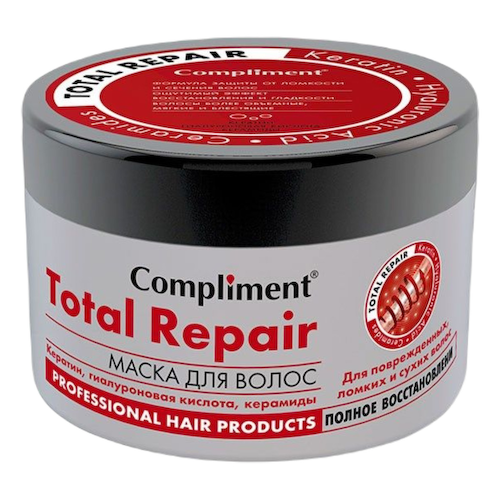 Маска для волос Total Repair с кератином Полное восстановление, 500 мл, Compliment #1