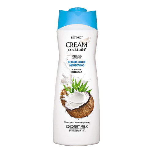 Крем-гель для душа Кокосовое молочко с маслом кокоса Cream Cocktail, 515 мл, Витэкс #1
