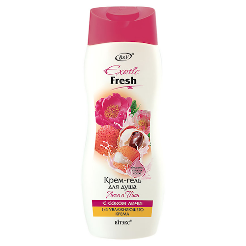 Крем-гель для душа Личи и Пион, Exotic Fresh, 500 мл, Витэкс #1
