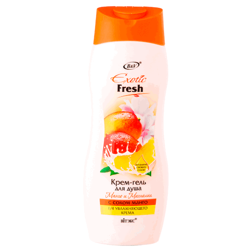 Крем-гель для душа Манго и Магнолия, Exotic Fresh, 500 мл, Витэкс #1