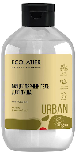 Мицеллярный гель для душа кактус & зеленый чай, 600 мл, Ecolatier #1