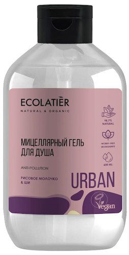 Мицеллярный гель для душа рисовое молочко & ши, 600 мл, Ecolatier #1